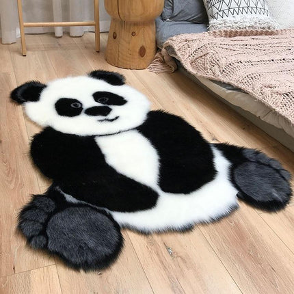 Panda Teppich schwarz und weiß