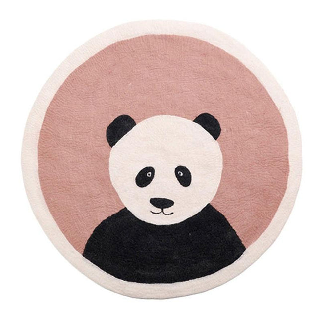 Runder Panda Teppich in Rosa