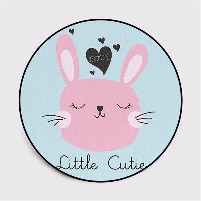 Süßer runder Teppich mit Hasengesicht