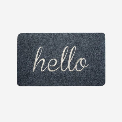 Saugfähige Eingangsmatte 'hello' in Grau