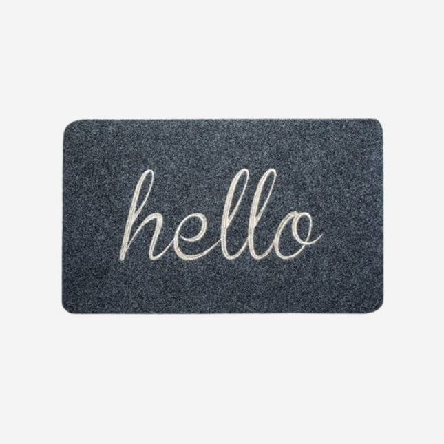 Saugfähige Eingangsmatte 'hello' in Grau