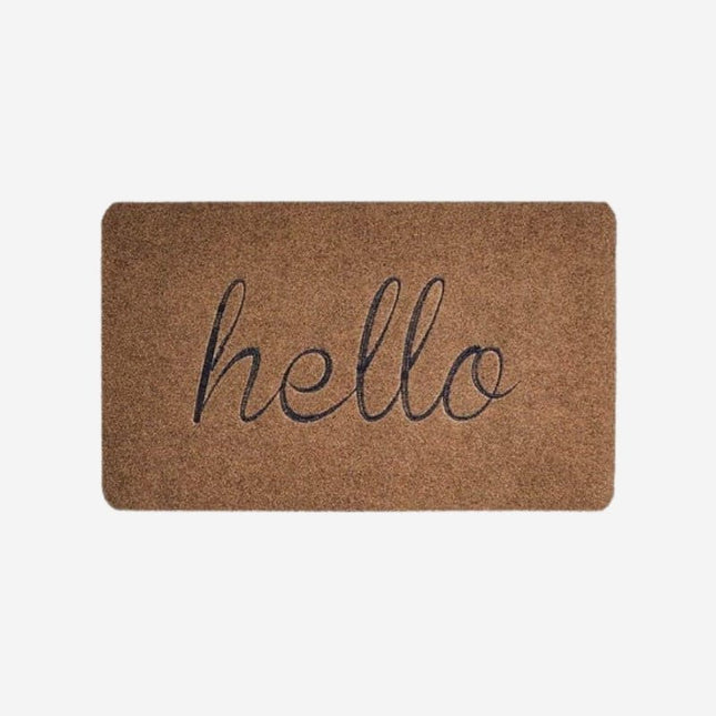 Saugfähige Eingangsmatte 'hello' in Grau