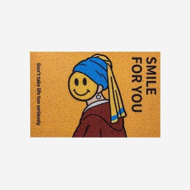 Lustige Fußmatte Smiley im Vermeer-Stil