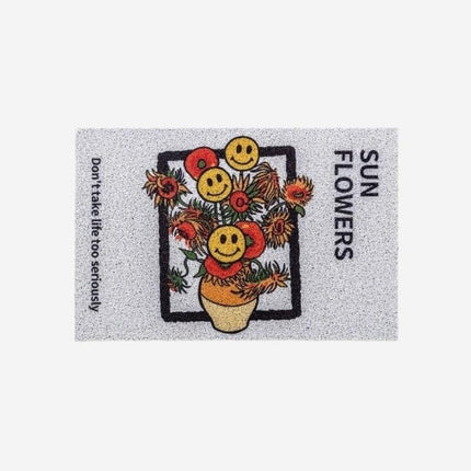Design Fußmatte mit Sonnenblumen Smileys