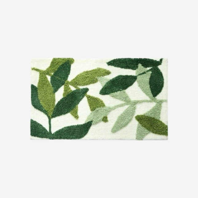 Eingangsmatte mit grünem Blättermotiv Design
