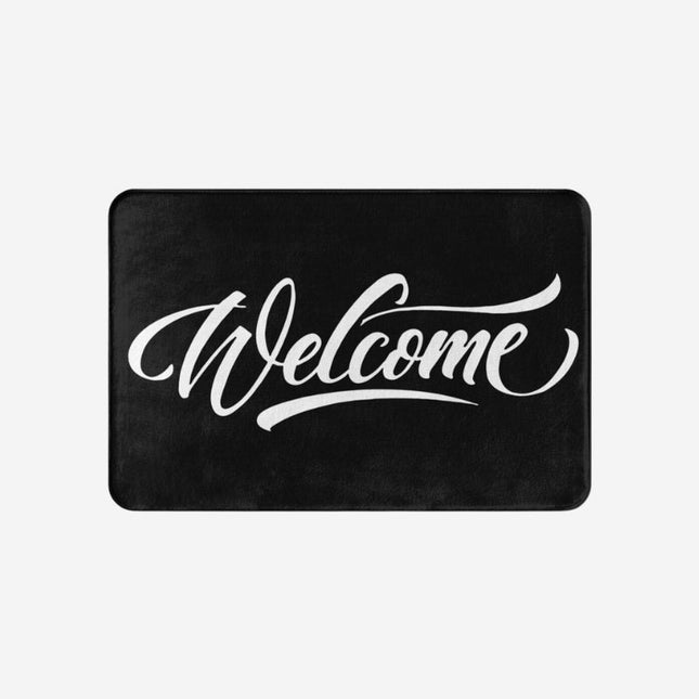 Schwarze Fußmatte 'Welcome' Schriftzug