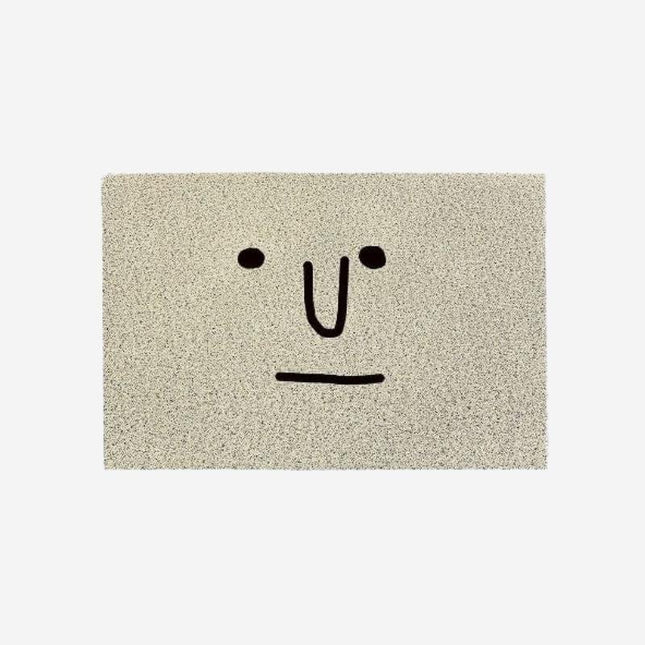 Lustige Fußmatte mit Gesicht Grau