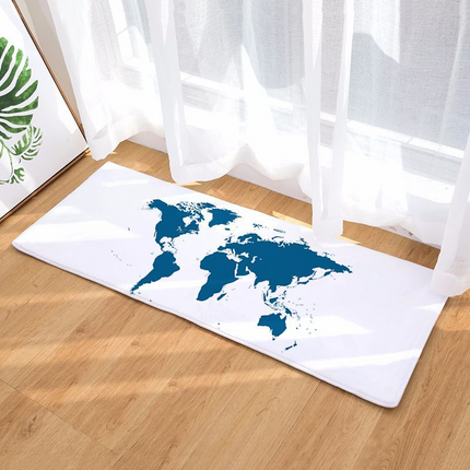 Design Teppich Läufer mit Weltkarte