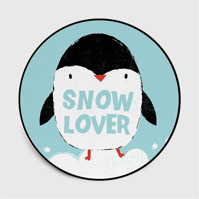 Runder Teppich Pinguin Snow Lover