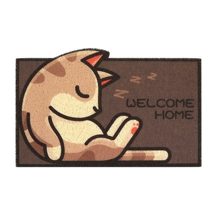 Lustige Fußmatte mit schlafender Katze