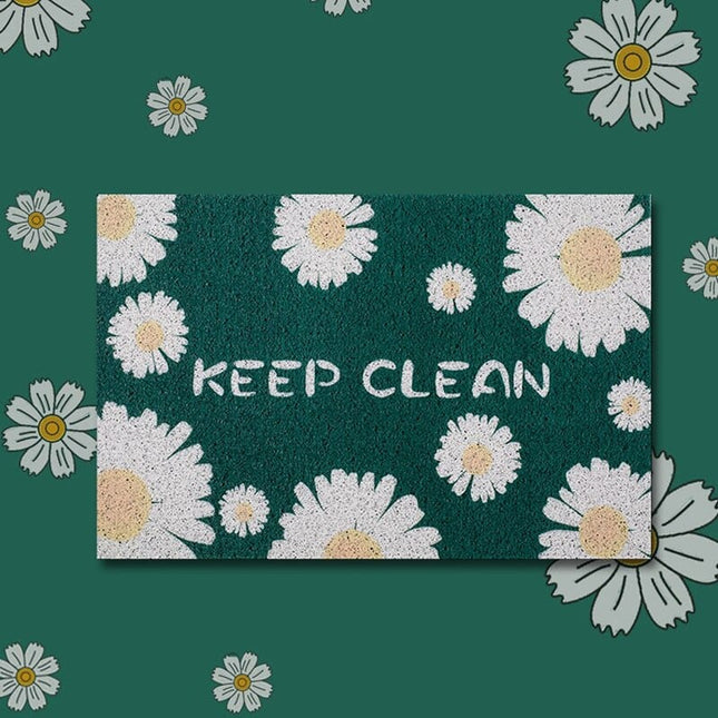 Türmatte 'Keep Clean' mit Gänseblümchen