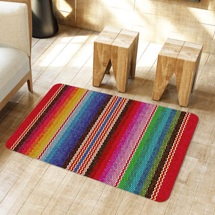 Mehrfarbige Fußmatte mit Streifenmuster
