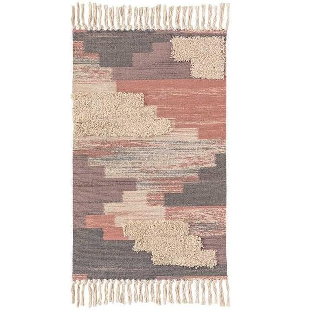 Kleiner Teppichläufer Rosa mit Fransen