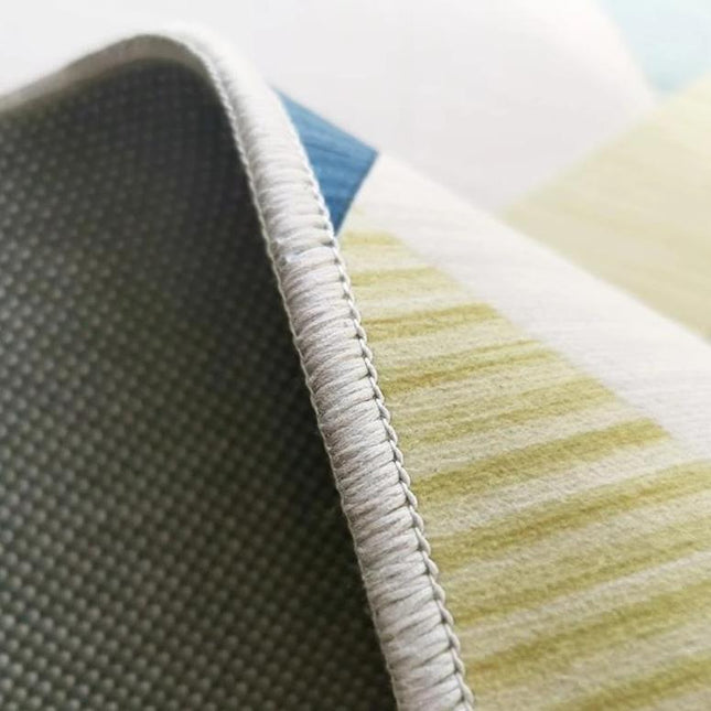 Moderner Teppich geometrisches Design Blau-Beige