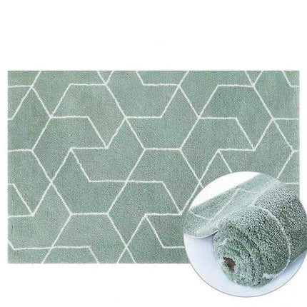 Shaggy Teppich Mintgrün mit geometrischem Muster