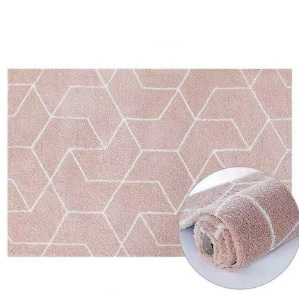 Shaggy Teppich Puderrosa geometrisches Muster