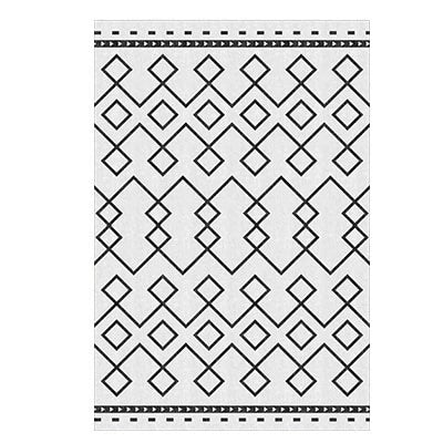 Skandinavischer Teppich Schwarz-Weiß geometrisch
