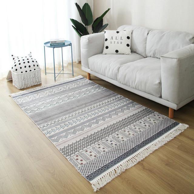 Teppich mit Muster in Beige Grau