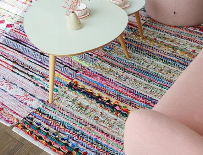 Bunter handgewebter Teppich aus Marokko