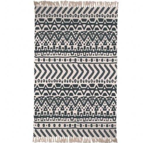 Ethno Teppich mit Fransen im Berberstil