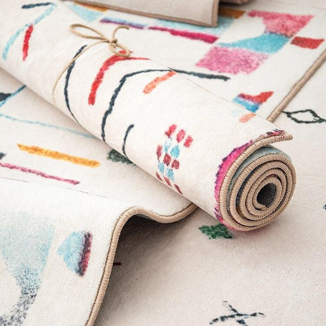 Weißer Berber Teppich Kurzflor Modern