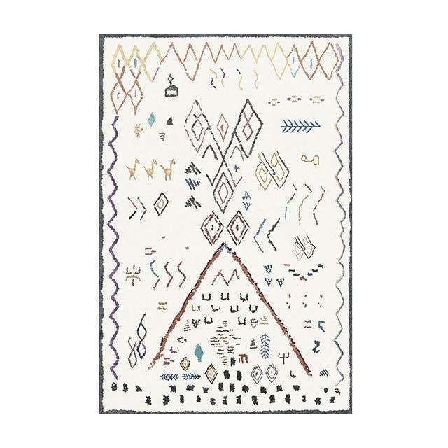 Weißer Berber Teppich Kurzflor Modern