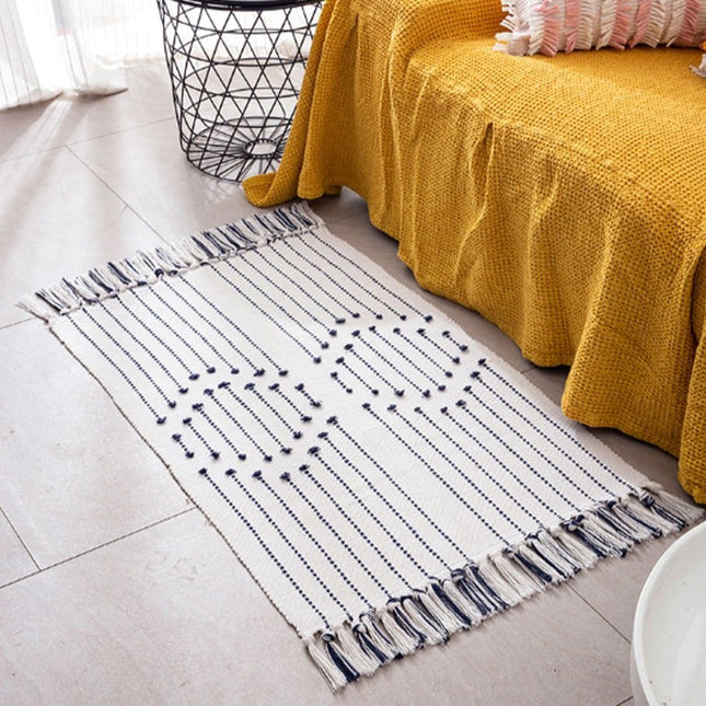 Baumwoll-Teppich im Berber-Stil mit Fransen