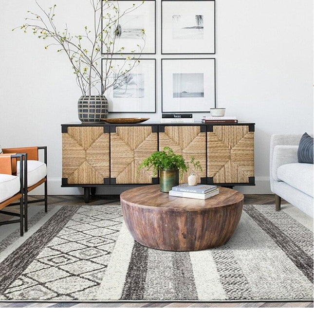 Berber Teppich Grau Weiß für Wohnzimmer