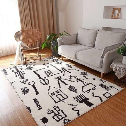 Marokkanischer Berber Teppich Schwarz Weiß