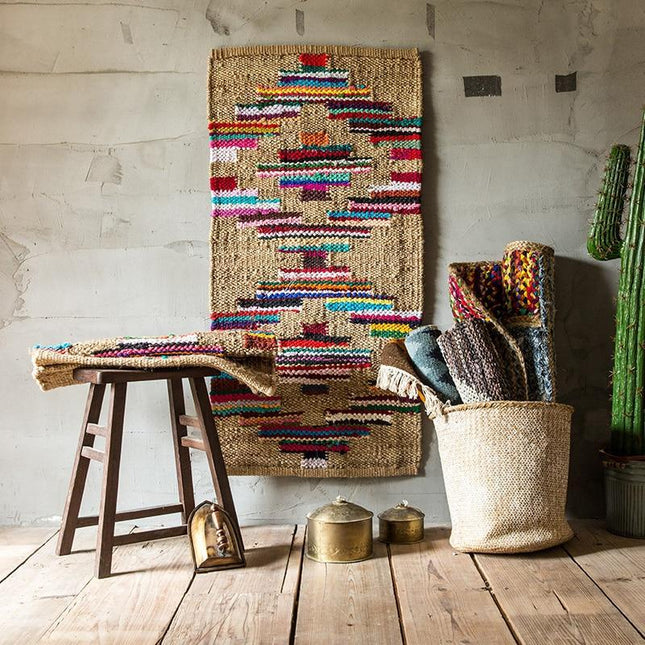 Bunter Teppich Läufer im Boho Stil