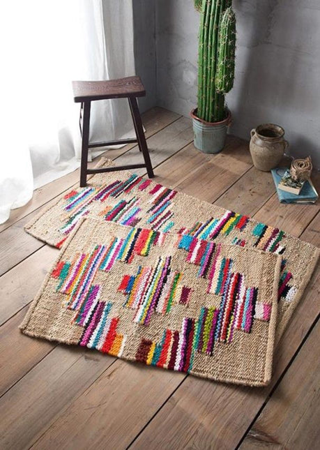 Bunter Teppich Läufer im Boho Stil
