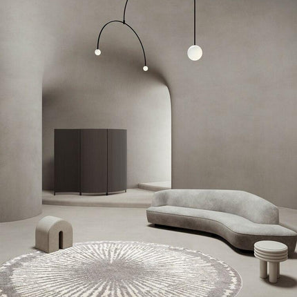 Runder Berber Teppich in Grau