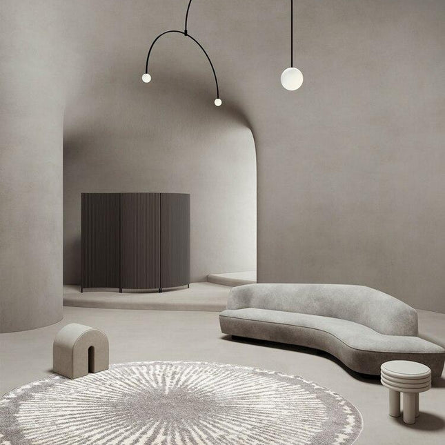 Runder Berber Teppich in Grau