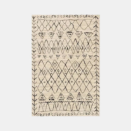 Boho Teppich Beige im Ethno-Stil