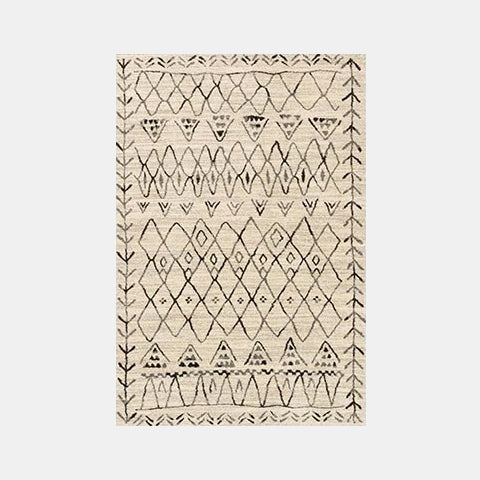 Boho Teppich Beige im Ethno-Stil