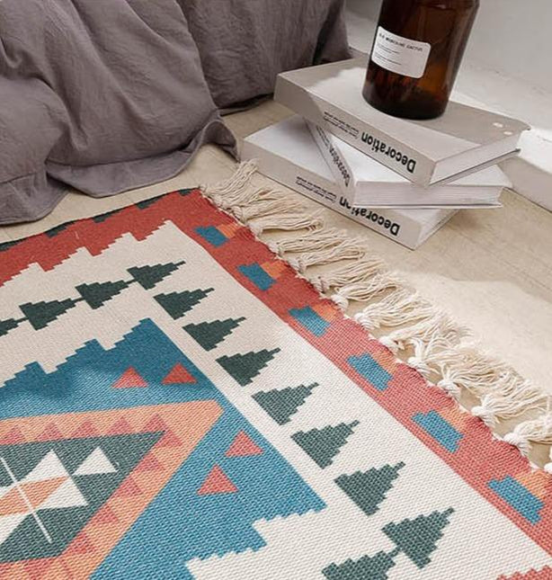 Boho Chic Teppich mit Fransen