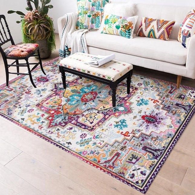 Ethno Teppich im bunten Boho-Design