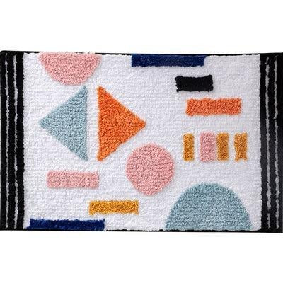 Saugfähige Badematte Weiß mit Muster