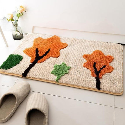 Badematte mit Baum-Motiv im Naturdesign