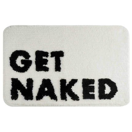 Badematte mit 'Get Naked' Schriftzug