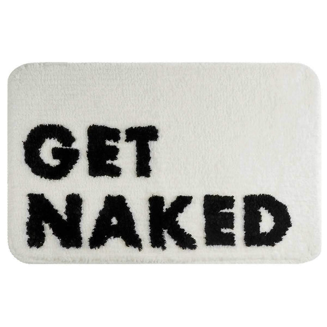 Badematte mit 'Get Naked' Schriftzug
