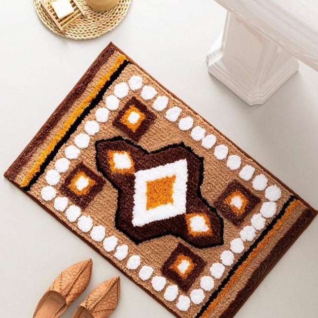 Badematte im marokkanischen Stil braun