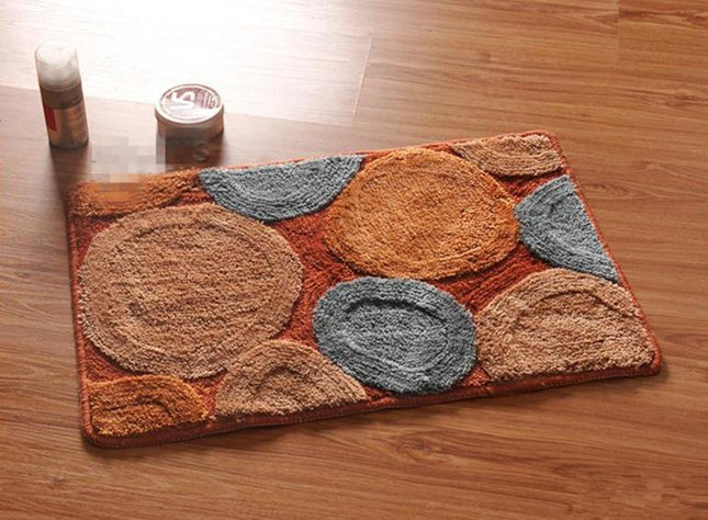 Badematte Braun mit Kieselstein-Muster