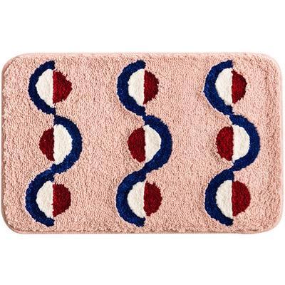 Badematte in Puderrosa mit Design