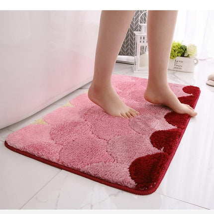 Weiche Badematte in Rot und Rosa