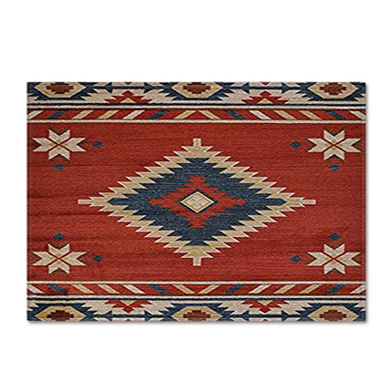 Wohnzimmer Teppich in Rot und Beige