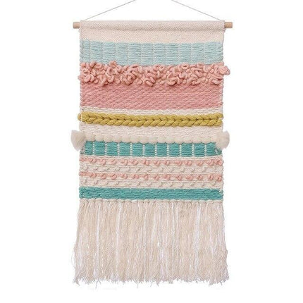 Dekorativer gewebter Wandbehang in Pastell