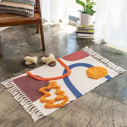 Weicher Boho Teppich mit Abstraktmuster