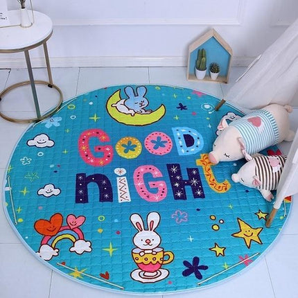 Runde Krabbeldecke mit Gute-Nacht-Motiv