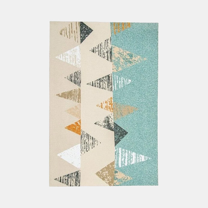 Bunter Skandi-Teppich mit geometrischem Muster